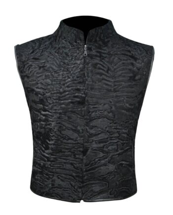 Women's Black Broadtail Persian Lamb Fur karakul vest