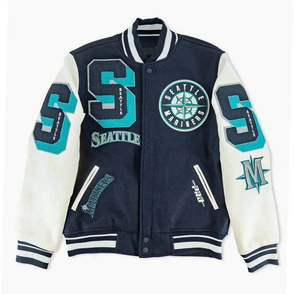 Seattle Mariners Navy and White Varsity Jacket