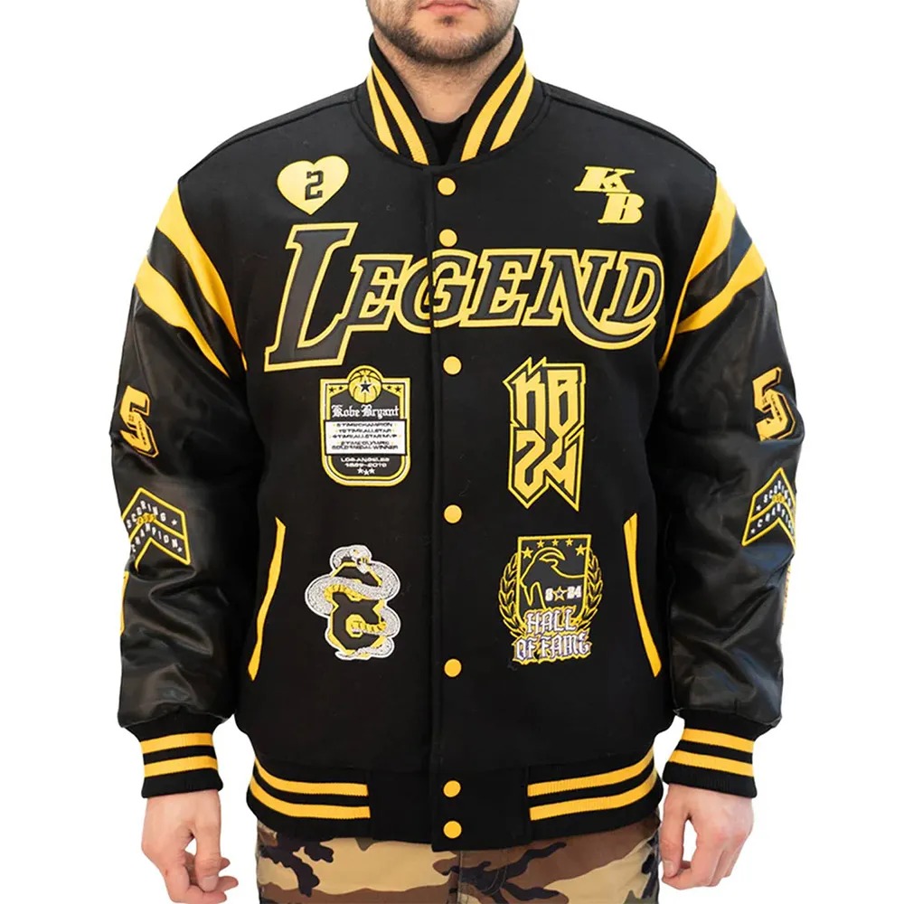 LA Lakers Kobe Bryant Collage Legends Black Varsity Jacket Buy Jackets Online Jacketline