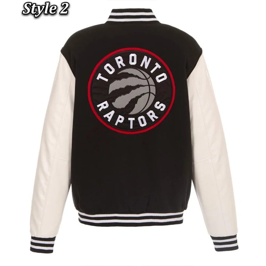 Black and White Toronto Raptors Varsity Jacket