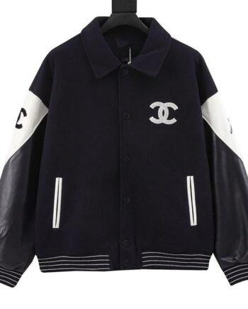 Chanel Baseball Varsity Wool/Leather Jacket