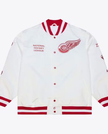 Arctic White Detroit Red Wings Lightweight Satin Jacket