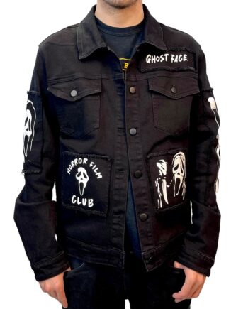 Ghostface Scream Slasher Grunge Punk Denim Jacket