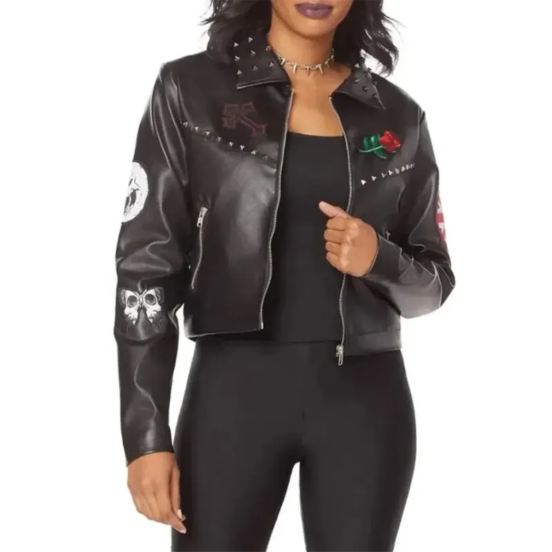 Girl Gang Studded Leather Jacket