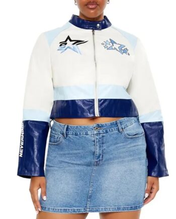 Electric Bloom Carmen B. Sanchez White and Blue Jacket