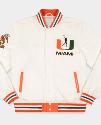 Miami Hurricanes Whiteout Bomber Jacket
