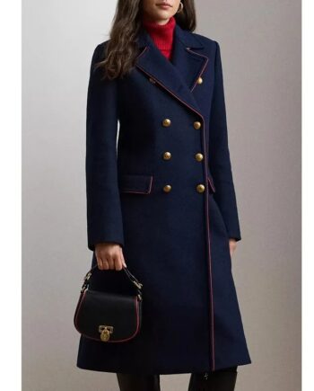 Holland Roden Holiday Touchdown Navy Wool Coat