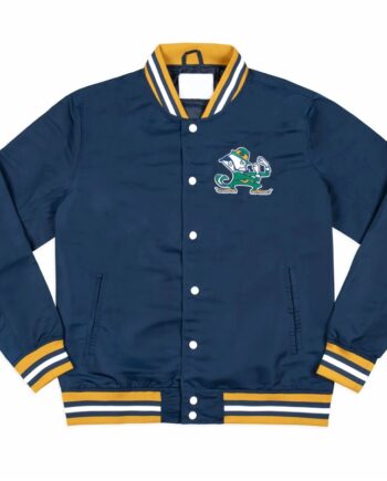 Notre Dame Fighting Irish Script Blue Bomber Jacket