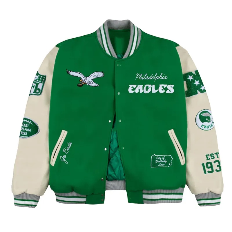 Philadelphia Eagles Go Birds Letterman Jacket