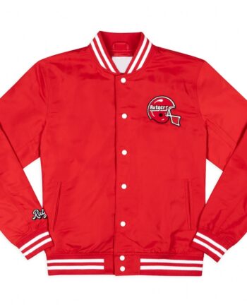 Rutgers Scarlet Knights Retro Wordmark Red Bomber Jacket