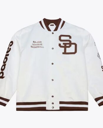 Arctic White San Diego Padres Lightweight Satin Jacket