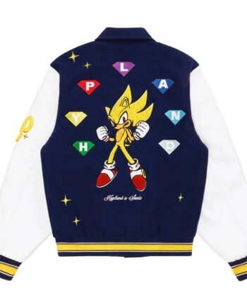 Super Sonic Navy and White Varsity Jacket