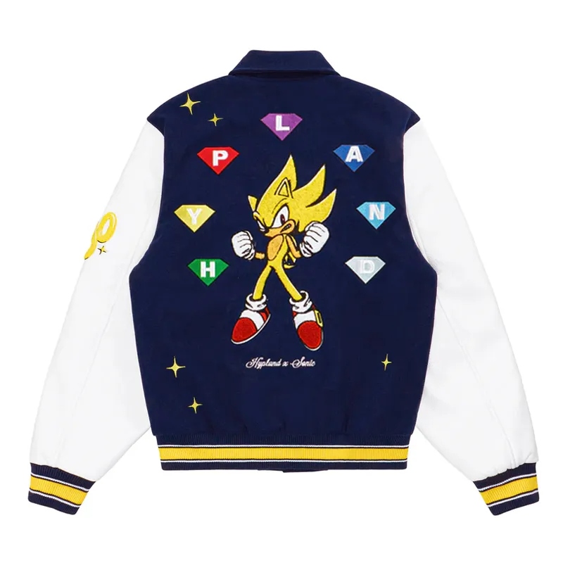 Super Sonic Navy and White Varsity Jacket