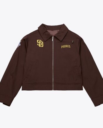 Women's San Diego Padres Brown Cropped Mechanic Jacket