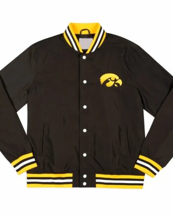 Iowa Hawkeyes Arched Black Bomber Jacket