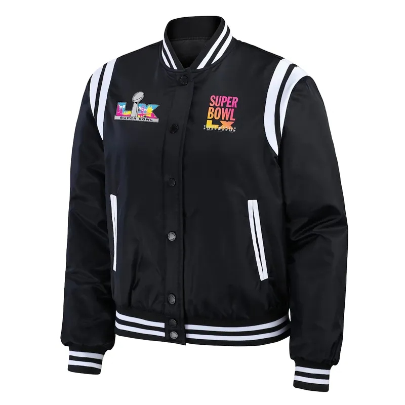 Super Bowl LX Black Bomber Jacket