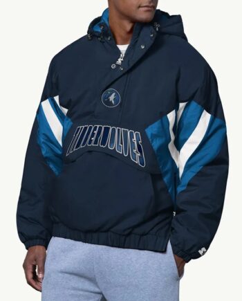 Classic Breakaway Minnesota Timberwolves Navy Pullover Hood