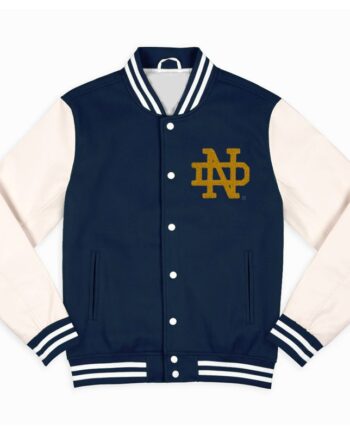 Notre Dame Fighting Irish Navy and Off White Varsity Jacket