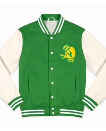 Oregon Ducks Green and Off White Varsity Jacket
