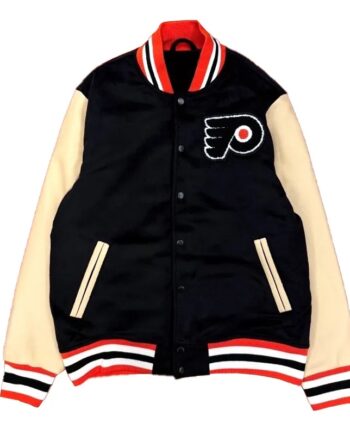 Black/Beige Philadelphia Flyers Varsity Jacket