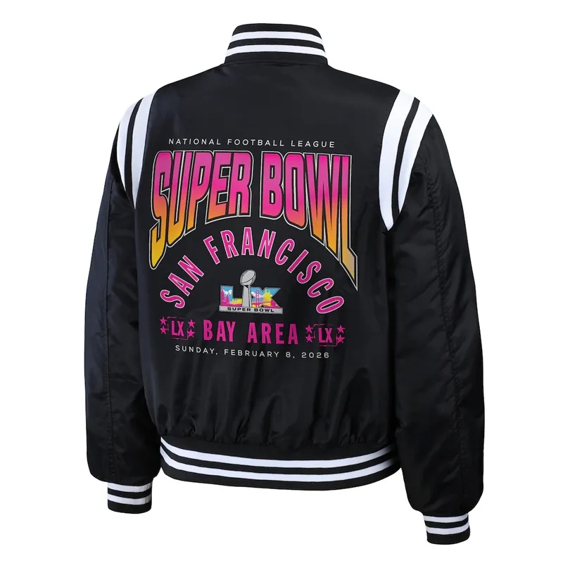 Super Bowl LX Black Bomber Jacket