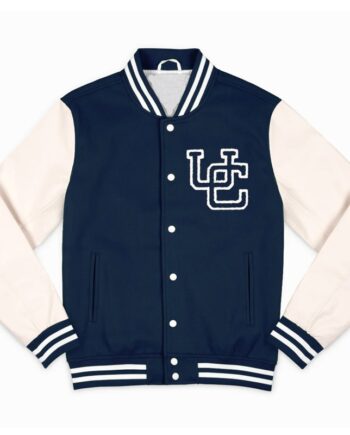 Uconn Huskies Navy and Off White Varsity Jacket